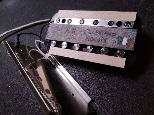 opened humbucker alnico rough cast celentano pickups
